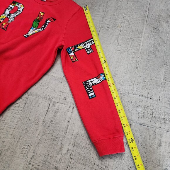 Marvel Comic Fill Logo Pullover Sweatshirt Crewneck Womens size XL in Red - Picture 12 of 14